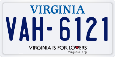 VA license plate VAH6121