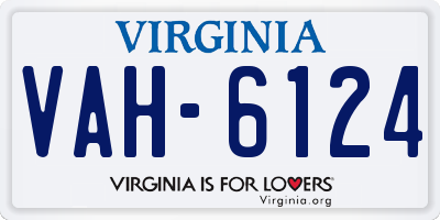 VA license plate VAH6124
