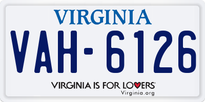 VA license plate VAH6126