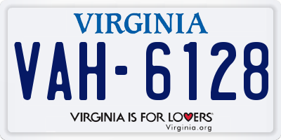 VA license plate VAH6128