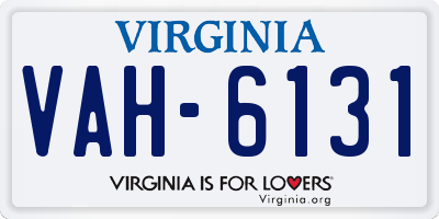 VA license plate VAH6131