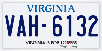 VA license plate VAH6132