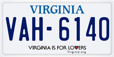 VA license plate VAH6140