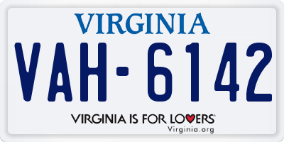 VA license plate VAH6142