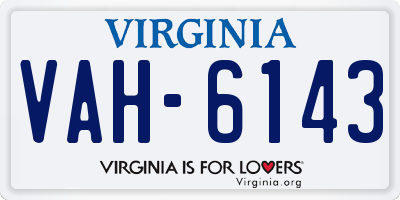 VA license plate VAH6143