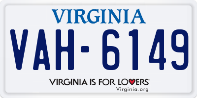 VA license plate VAH6149