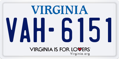 VA license plate VAH6151