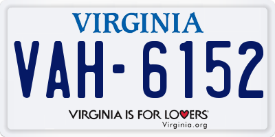 VA license plate VAH6152