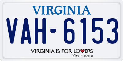 VA license plate VAH6153