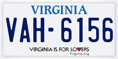 VA license plate VAH6156