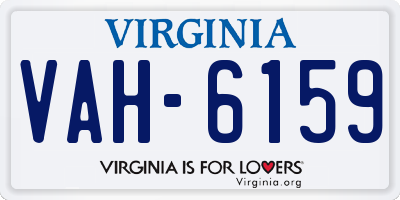 VA license plate VAH6159