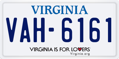 VA license plate VAH6161