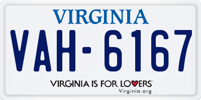 VA license plate VAH6167