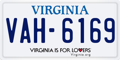 VA license plate VAH6169