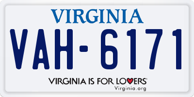 VA license plate VAH6171