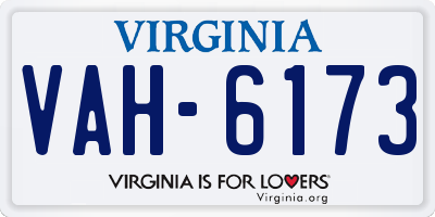 VA license plate VAH6173