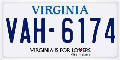 VA license plate VAH6174