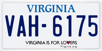 VA license plate VAH6175
