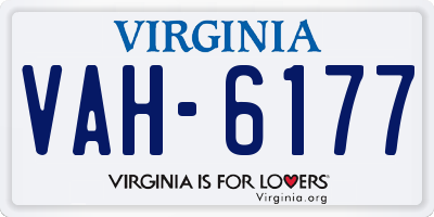 VA license plate VAH6177