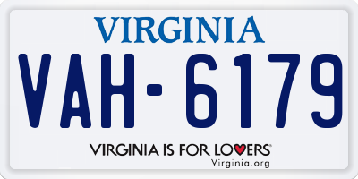VA license plate VAH6179