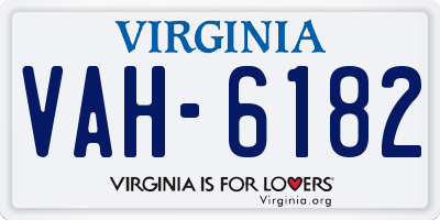 VA license plate VAH6182