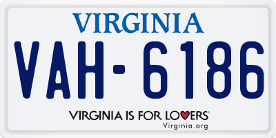 VA license plate VAH6186