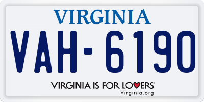 VA license plate VAH6190