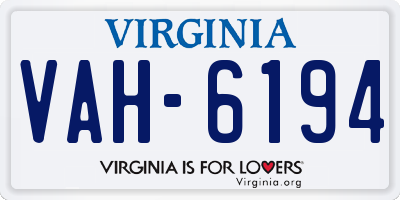 VA license plate VAH6194