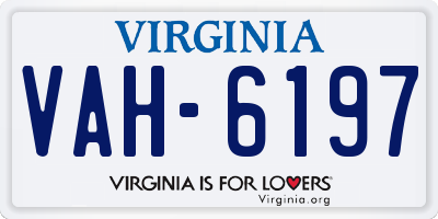 VA license plate VAH6197