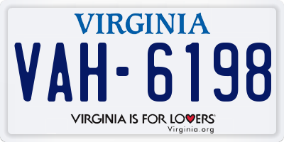 VA license plate VAH6198