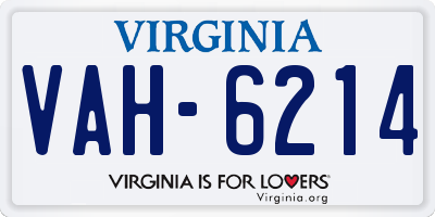 VA license plate VAH6214
