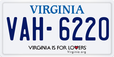 VA license plate VAH6220