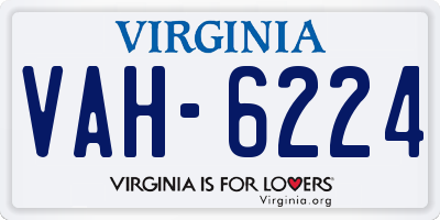 VA license plate VAH6224
