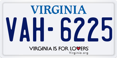 VA license plate VAH6225