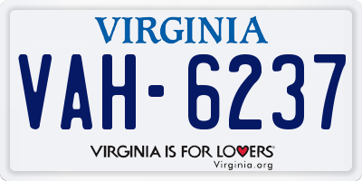 VA license plate VAH6237