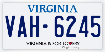 VA license plate VAH6245