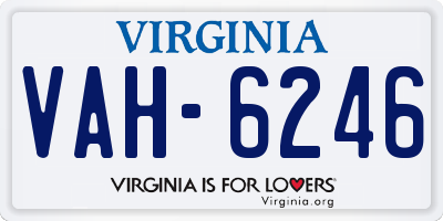 VA license plate VAH6246