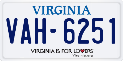 VA license plate VAH6251