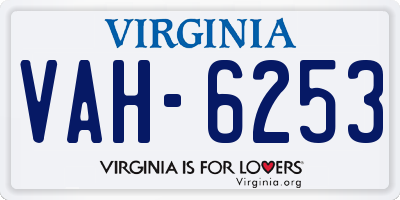 VA license plate VAH6253