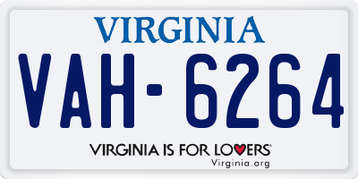 VA license plate VAH6264