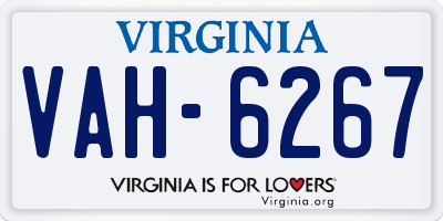 VA license plate VAH6267