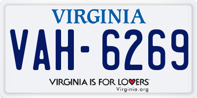 VA license plate VAH6269