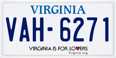 VA license plate VAH6271