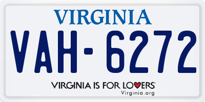 VA license plate VAH6272