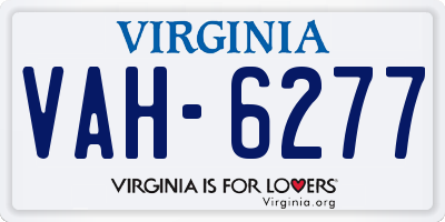 VA license plate VAH6277