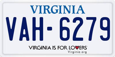 VA license plate VAH6279