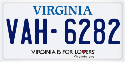 VA license plate VAH6282
