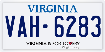 VA license plate VAH6283