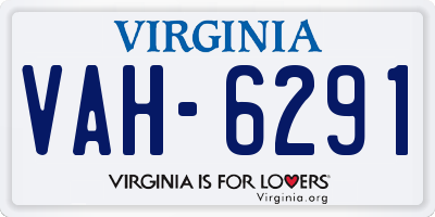 VA license plate VAH6291