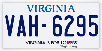 VA license plate VAH6295